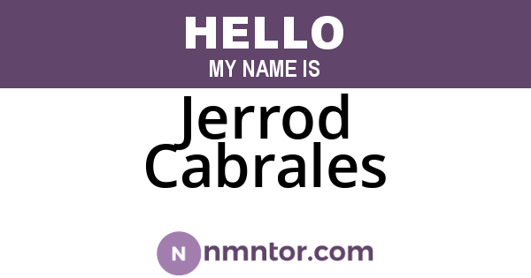 Jerrod Cabrales