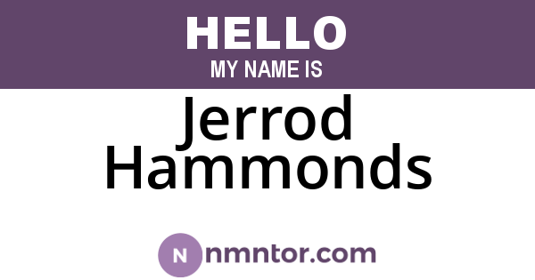 Jerrod Hammonds
