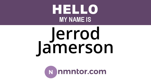 Jerrod Jamerson