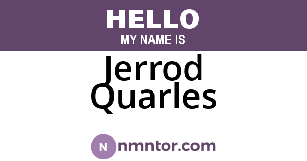Jerrod Quarles