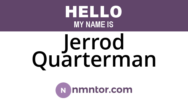 Jerrod Quarterman