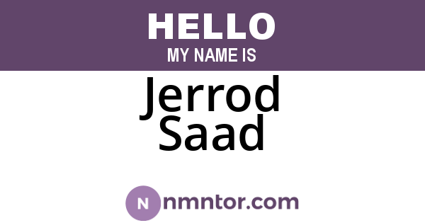 Jerrod Saad
