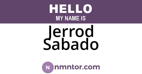 Jerrod Sabado