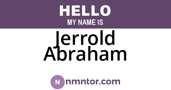 Jerrold Abraham