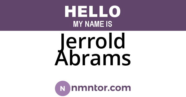 Jerrold Abrams