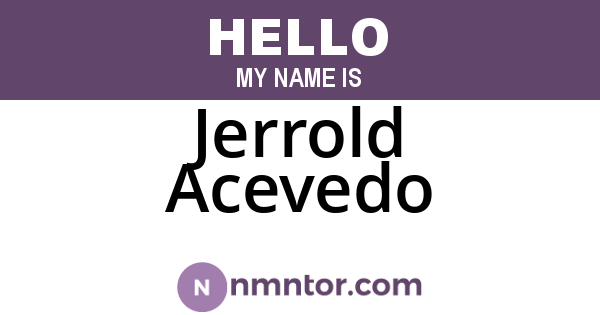 Jerrold Acevedo