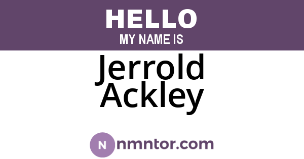 Jerrold Ackley