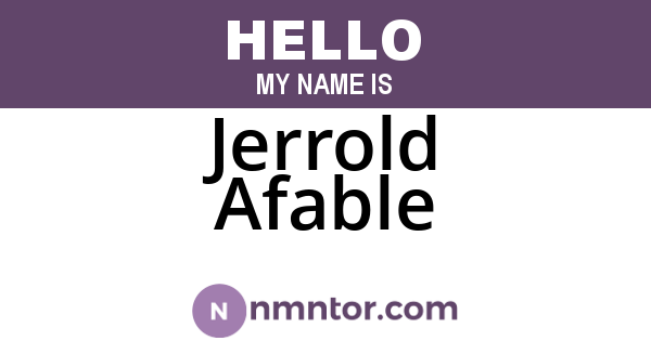 Jerrold Afable
