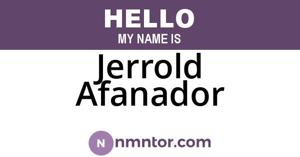 Jerrold Afanador
