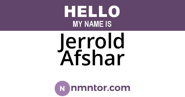 Jerrold Afshar