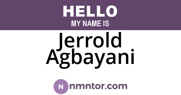 Jerrold Agbayani