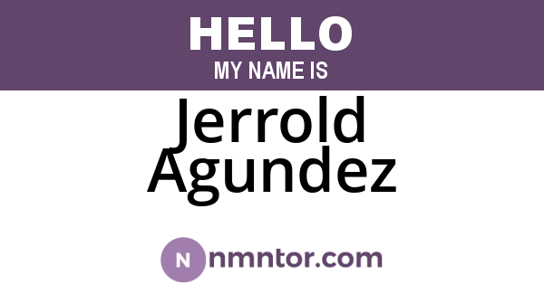 Jerrold Agundez