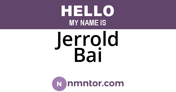 Jerrold Bai