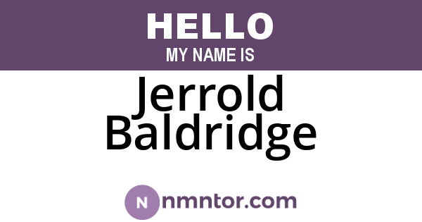 Jerrold Baldridge