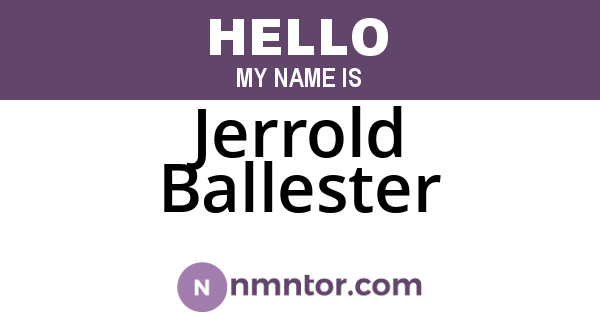 Jerrold Ballester