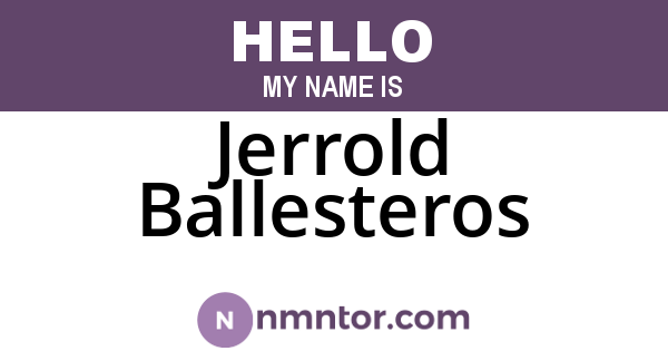 Jerrold Ballesteros