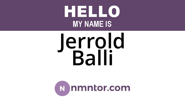 Jerrold Balli