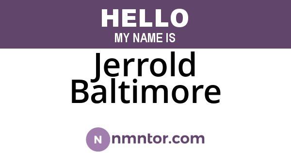 Jerrold Baltimore