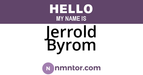 Jerrold Byrom
