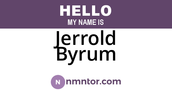 Jerrold Byrum
