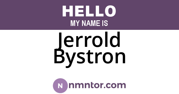 Jerrold Bystron