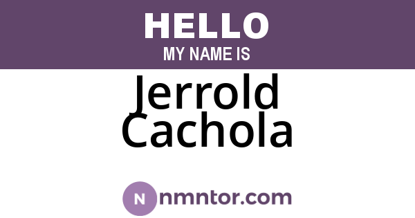 Jerrold Cachola