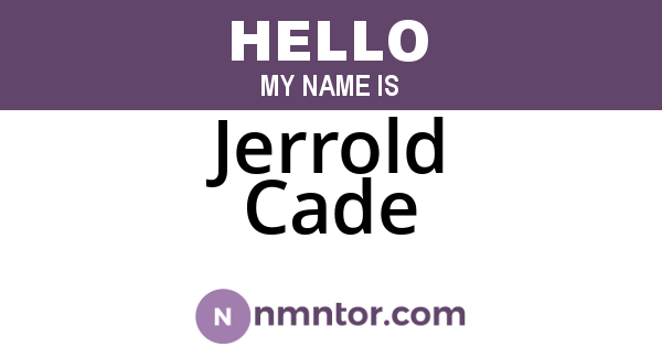 Jerrold Cade