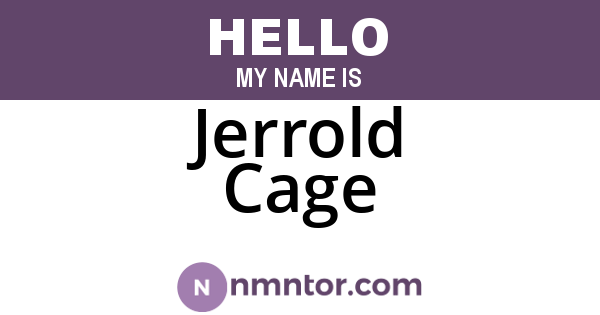 Jerrold Cage
