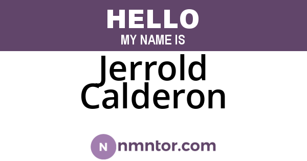 Jerrold Calderon
