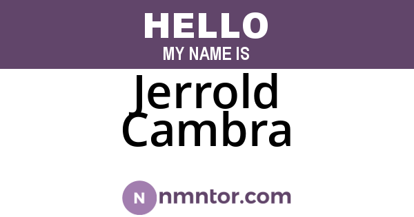 Jerrold Cambra