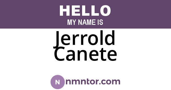 Jerrold Canete