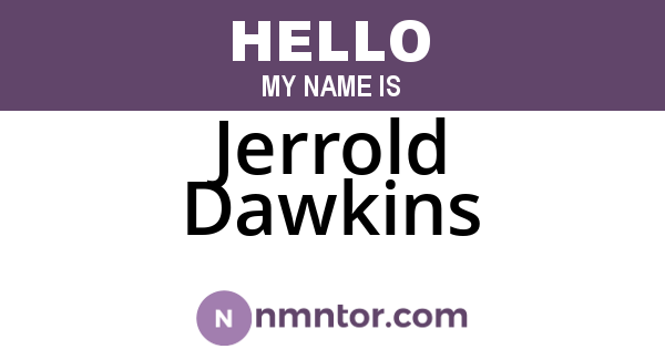 Jerrold Dawkins