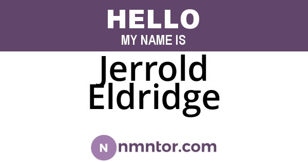 Jerrold Eldridge