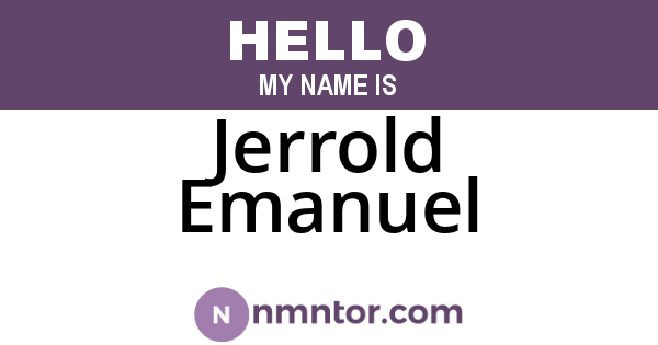 Jerrold Emanuel