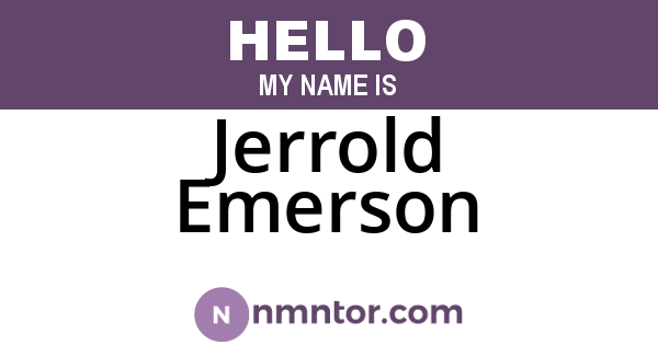 Jerrold Emerson