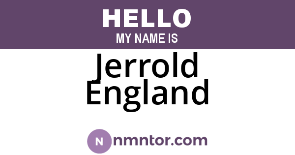 Jerrold England