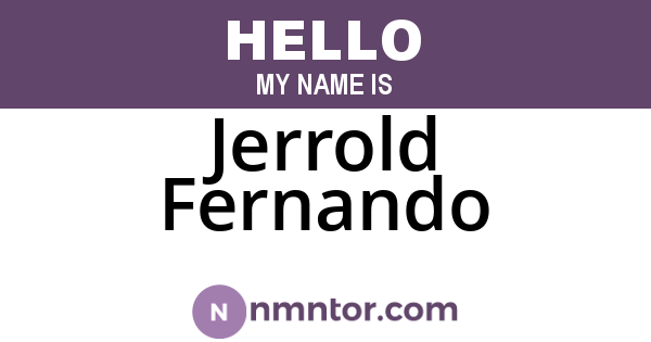 Jerrold Fernando