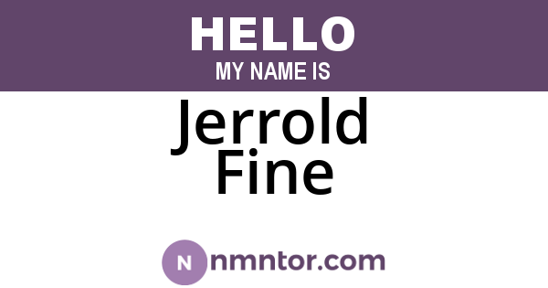 Jerrold Fine