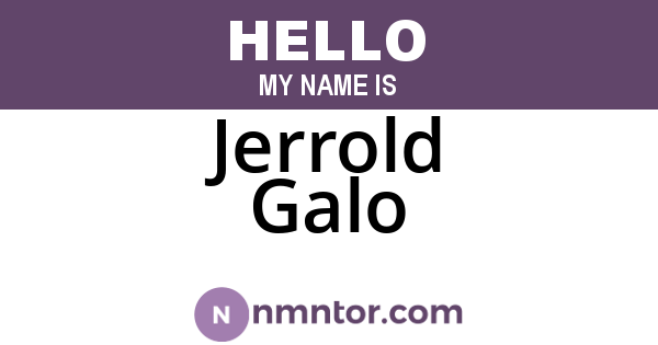 Jerrold Galo