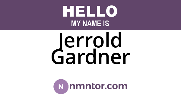 Jerrold Gardner