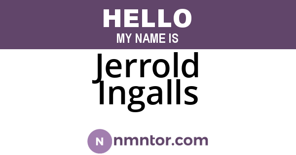 Jerrold Ingalls