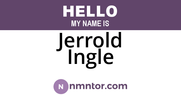 Jerrold Ingle