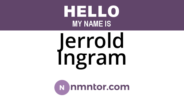 Jerrold Ingram