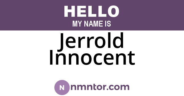 Jerrold Innocent