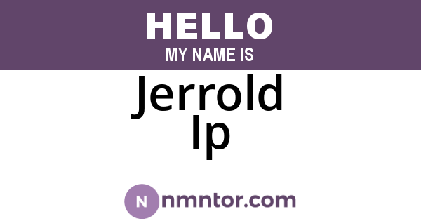 Jerrold Ip