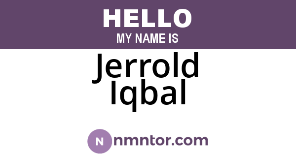 Jerrold Iqbal