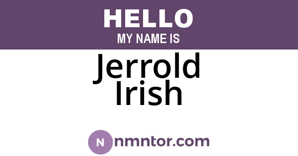 Jerrold Irish