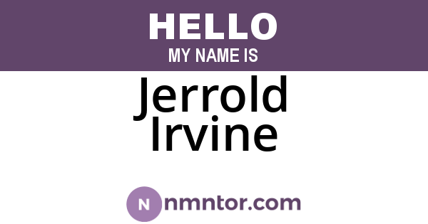 Jerrold Irvine