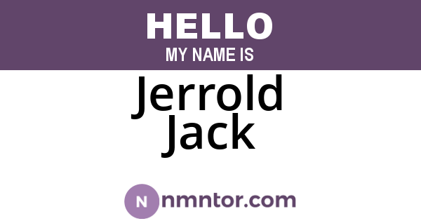 Jerrold Jack