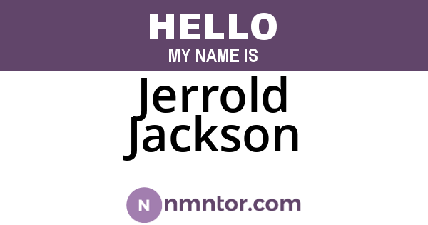 Jerrold Jackson